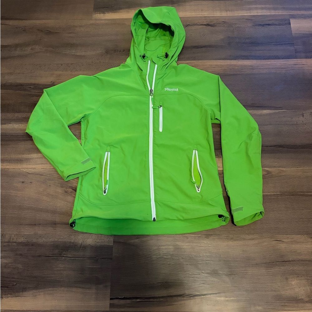 Womens Marmot Lime Green Full-Zip Jacket Size Medium